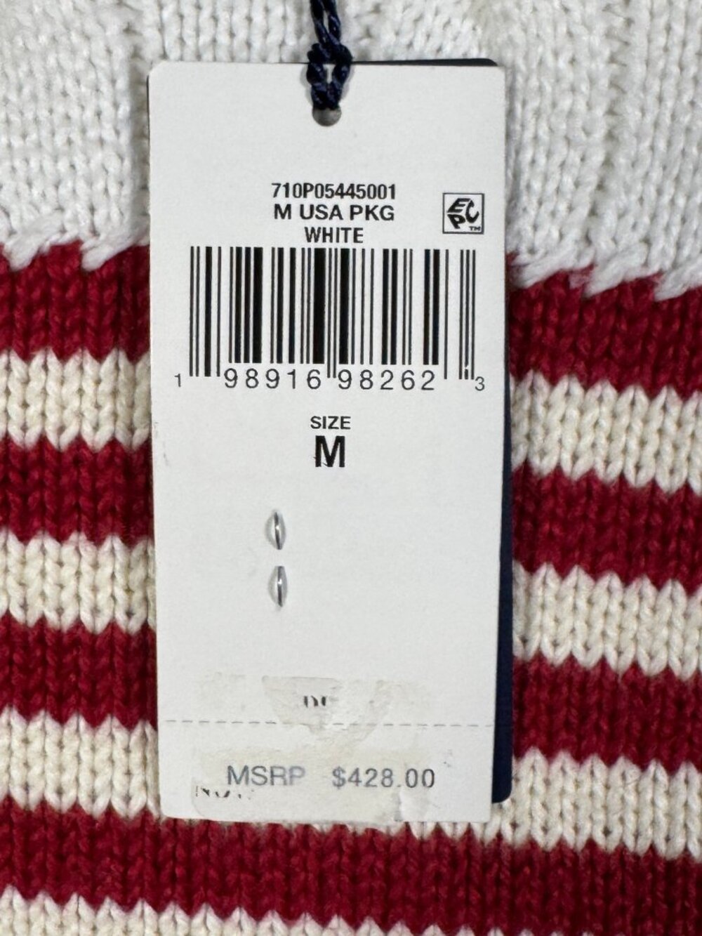 Polo Ralph Lauren Sweater Mens M White USA American Flag Cable Knit Cotton $428 - Picture 3 of 12
